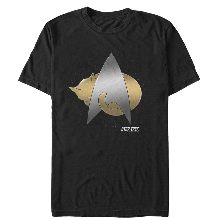 fifth sun Men's Star Trek: The Next Generation Starfleet Cozy Cat Emblem T-Shirt