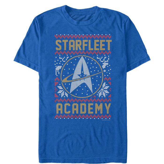 fifth sun Men's Star Trek: The Next Generation Ugly Christmas Star Fleet Academy Sweater T-Shirt