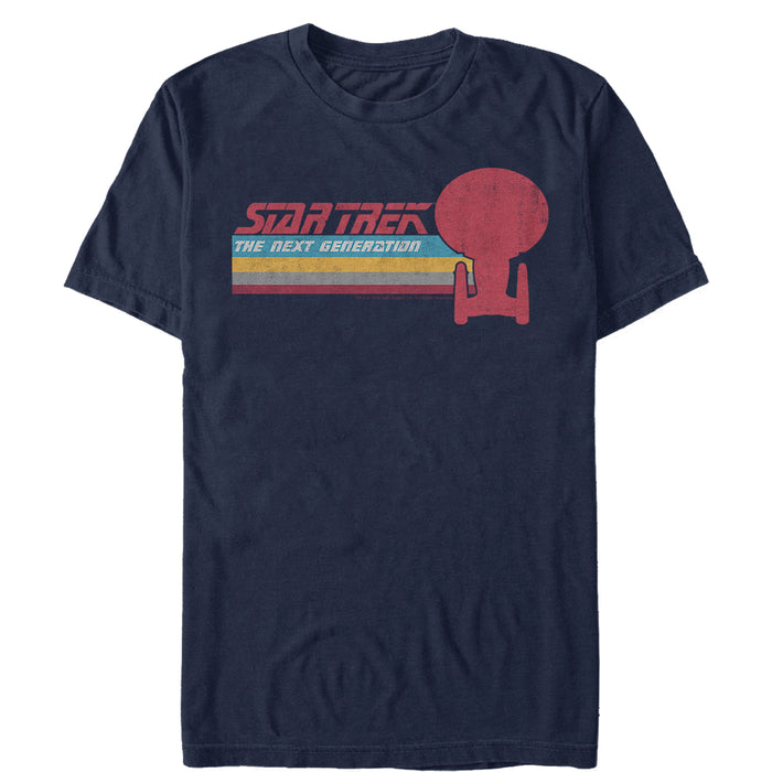 fifth sun Men's Star Trek: The Next Generation Vertical Retro Rainbow Logo T-Shirt