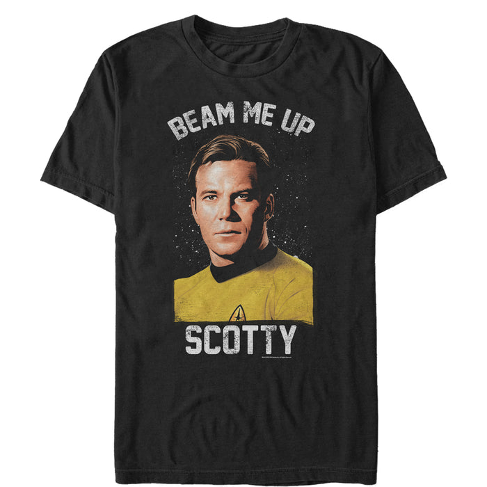 fifth sun Men's Star Trek: The Original Series Captain Kirk Beam Me Up Scotty T-Shirt
