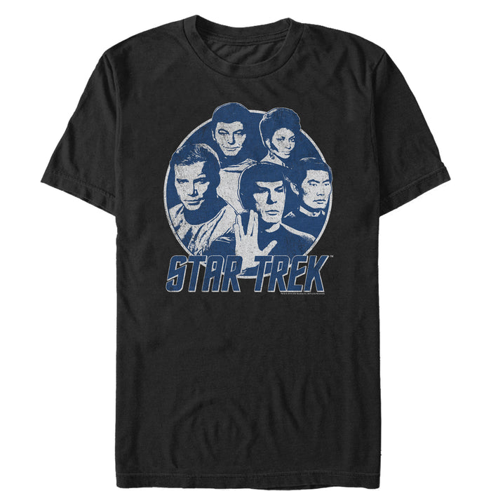 fifth sun Men's Star Trek: The Original Series Vintage Enterprise Crew Circle T-Shirt