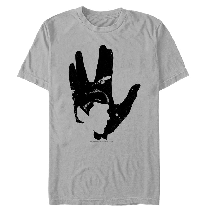 fifth sun Men's Star Trek: The Original Series Vulcan Salute Spock Profile T-Shirt