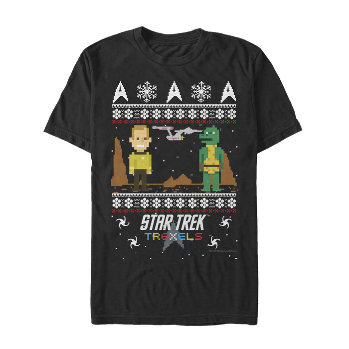 fifth sun Men's Star Trek Ugly Christmas Pixelated Gorn T-Shirt