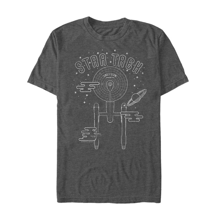 fifth sun Men's Star Trek USS Enterprise Line Art T-Shirt