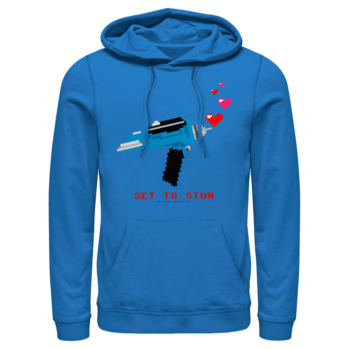 fifth sun Men's Star Trek Valentine's Pixel Set Phasers to Stun Pull Over Hoodie
