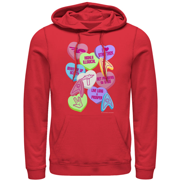 fifth sun Men's Star Trek Valentine's Starfleet Candy Hearts Pull Over Hoodie