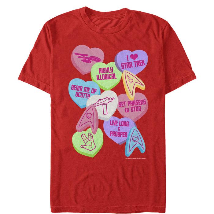 fifth sun Men's Star Trek Valentine's Starfleet Candy Hearts T-Shirt