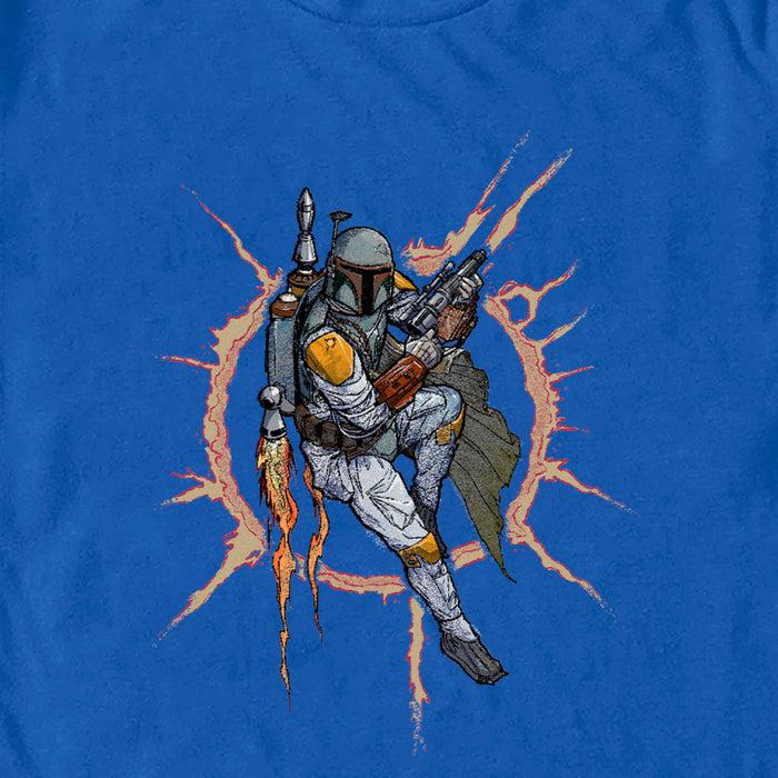Fifth Sun Men's Star Wars: A New Hope Boba Fett Fire Circle T-Shirt