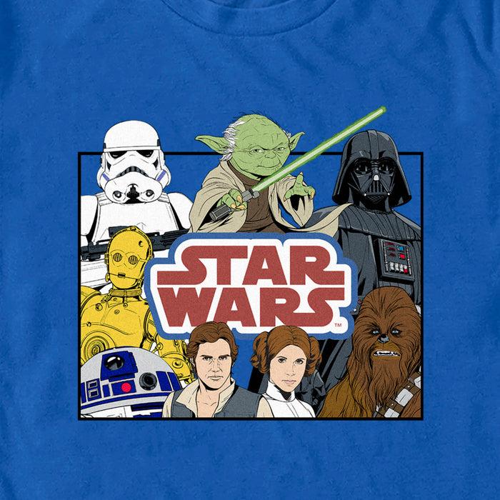 Fifth Sun Men's Star Wars: A New Hope Cartoon Cast Logo T-Shirt