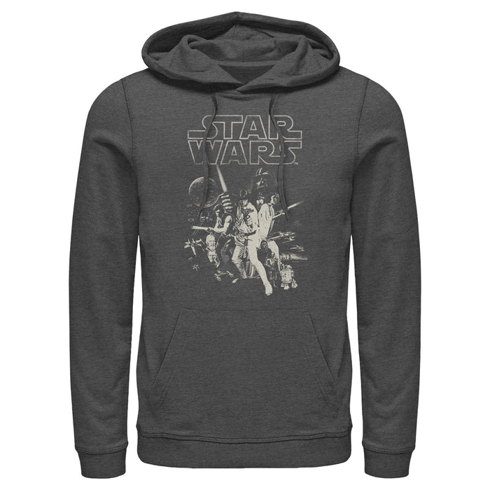 fifth sun Men's Star Wars: A New Hope Classic Poster Pull Over Hoodie