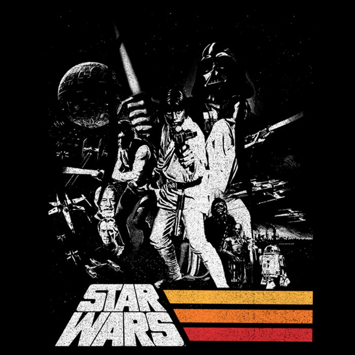 Fifth Sun Men's Star Wars: A New Hope Distressed Crew Pull Over Hoodie