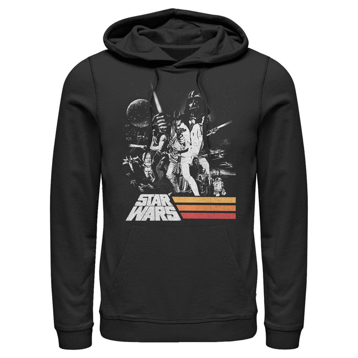 fifth sun Men's Star Wars: A New Hope Distressed Crew Pull Over Hoodie