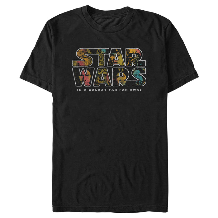fifth sun Men's Star Wars: A New Hope Faces Filled Logo T-Shirt