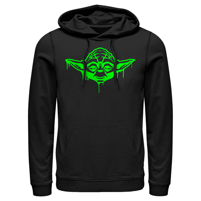 fifth sun Men's Star Wars: A New Hope Halloween Dripping Jedi Master Yoda Pull Over Hoodie