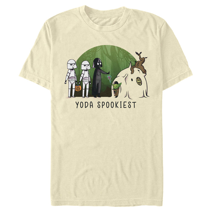 fifth sun Men's Star Wars: A New Hope Halloween Yoda Spookiest T-Shirt