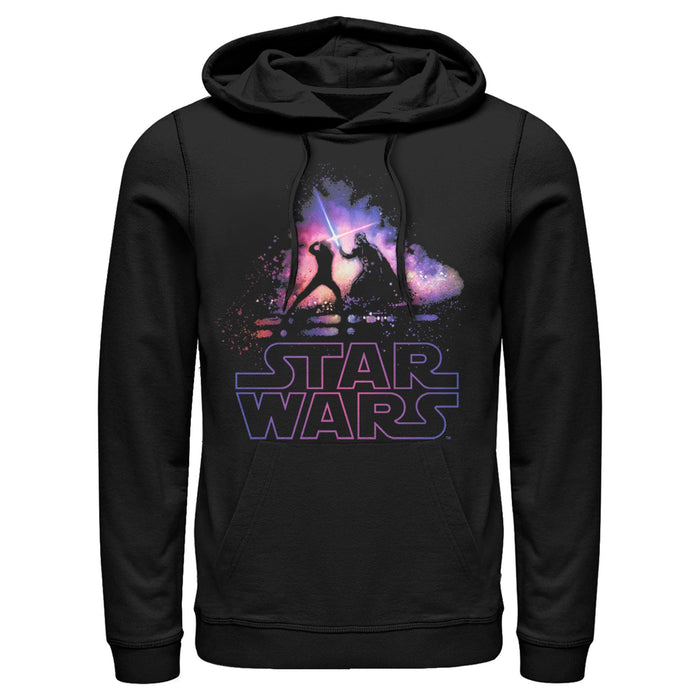 fifth sun Men's Star Wars: A New Hope Luke and Vader Duel Pull Over Hoodie