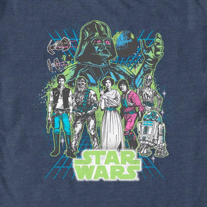 Fifth Sun Men's Star Wars: A New Hope Neon Grid Poster T-Shirt