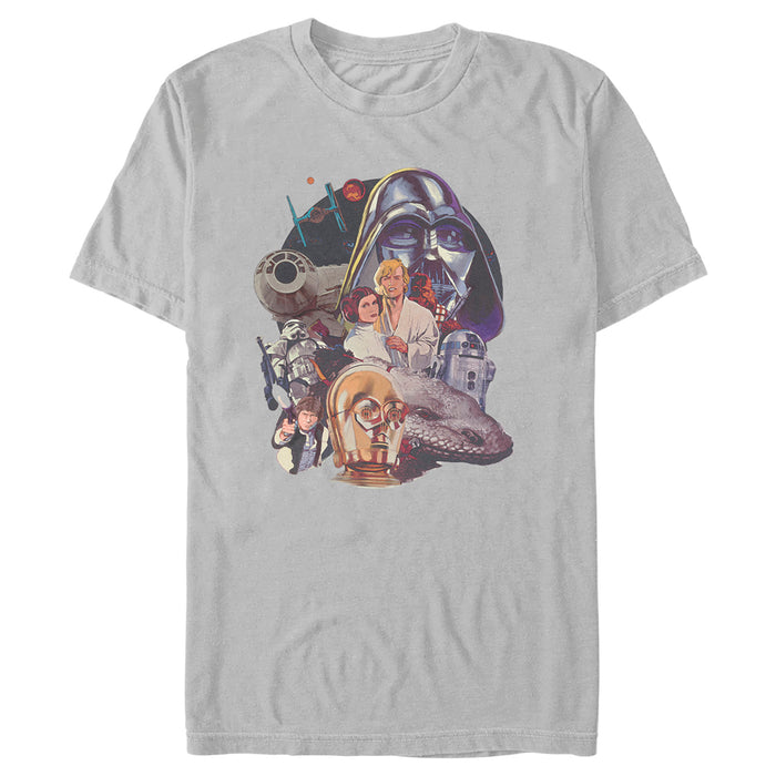 fifth sun Men's Star Wars: A New Hope Old-School Character Collage T-Shirt