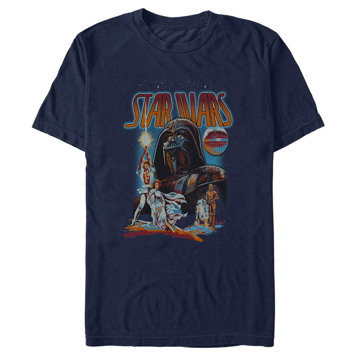 fifth sun Men's Star Wars: A New Hope Retro Comic Crew T-Shirt