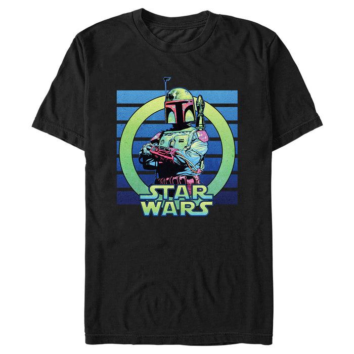 fifth sun Men's Star Wars: A New Hope Retro Green Boba Fett T-Shirt