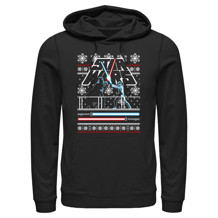 fifth sun Men's Star Wars: A New Hope Saber Ugly Christmas Pull Over Hoodie