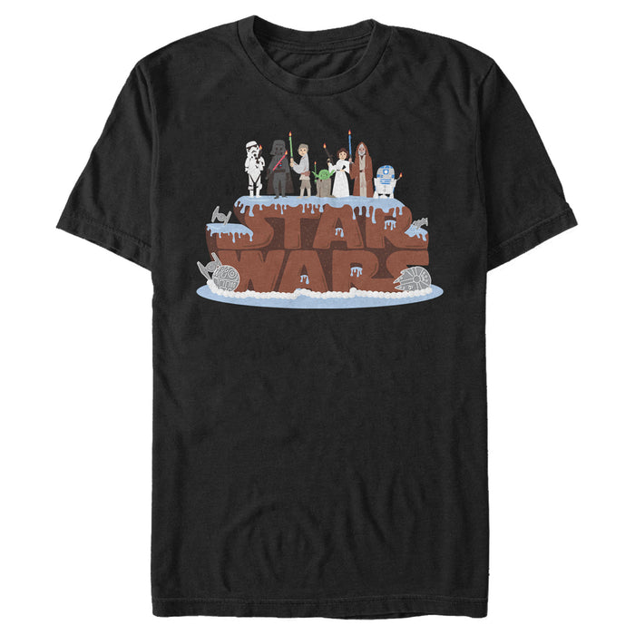 fifth sun Men's Star Wars Birthday Cake Logo T-Shirt