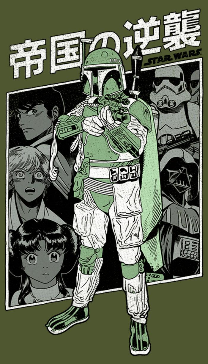Fifth Sun Men's Star Wars Boba Fett Anime Blast T-Shirt