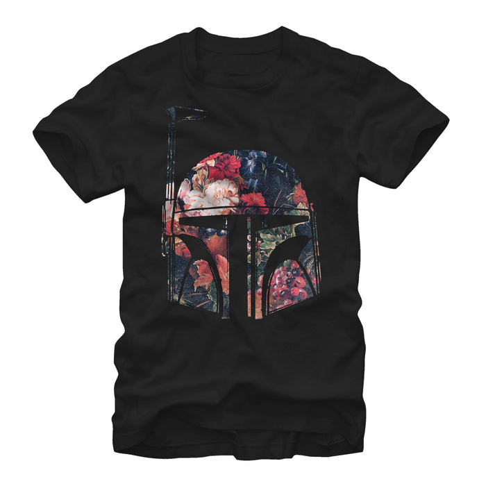 fifth sun Men's Star Wars Boba Fett Floral Print Helmet T-Shirt