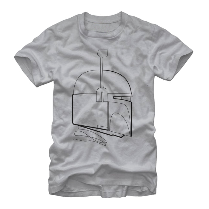 fifth sun Men's Star Wars Boba Fett Helmet Outline T-Shirt
