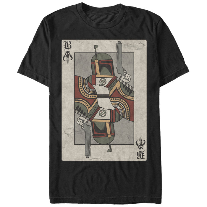 fifth sun Men's Star Wars Boba Fett Playing Card T-Shirt
