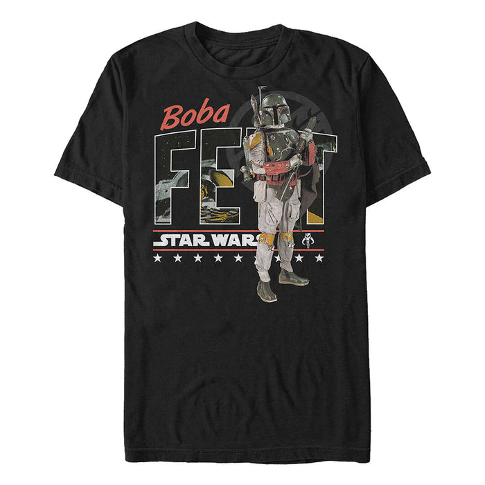 fifth sun Men's Star Wars Boba Fett Realistic Profile T-Shirt