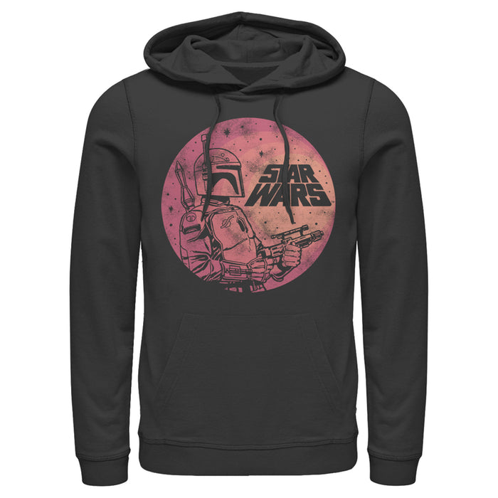 fifth sun Men's Star Wars Boba Fett Retro Circle Pull Over Hoodie