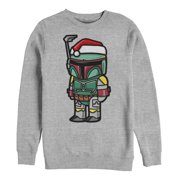 fifth sun Men's Star Wars Boba Fett Santa Hat Cartoon Sweatshirt