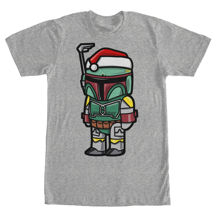 Fifth Sun Men's Star Wars Boba Fett Santa Hat Cartoon T-Shirt