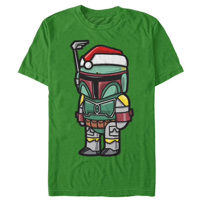 Fifth Sun Men's Star Wars Boba Fett Santa Hat Cartoon T-Shirt