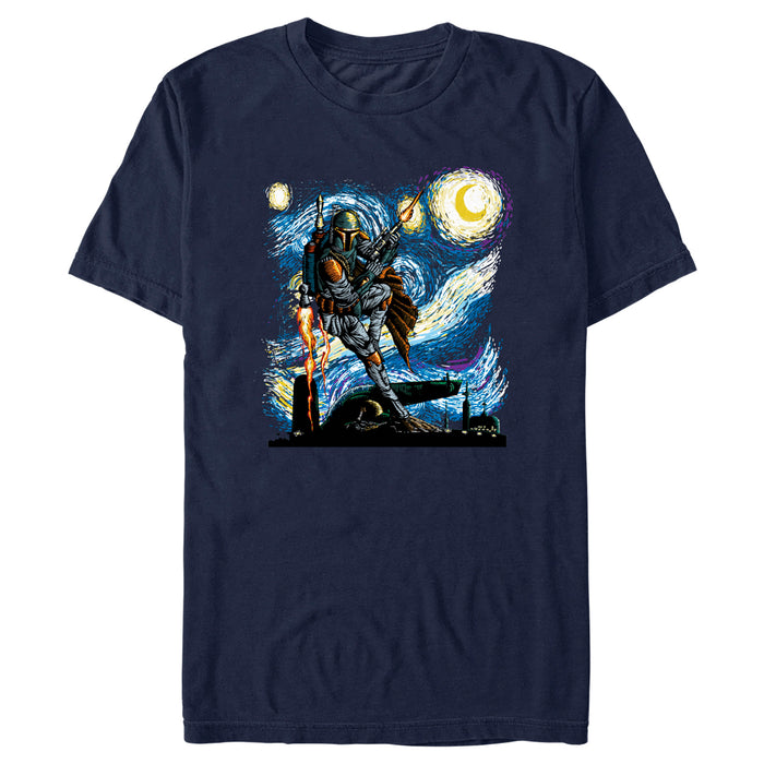 fifth sun Men's Star Wars Boba Fett Starry Night T-Shirt