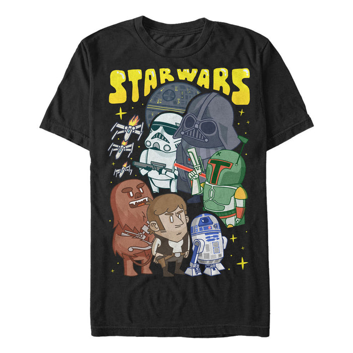fifth sun Men's Star Wars Cartoon Character Group T-Shirt