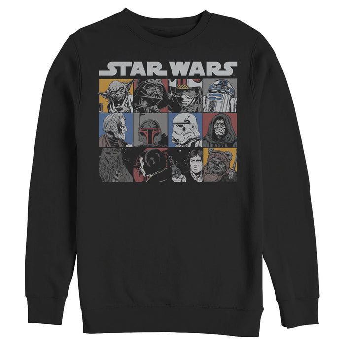 fifth sun Men's Star Wars Character Grid Retro Sweatshirt