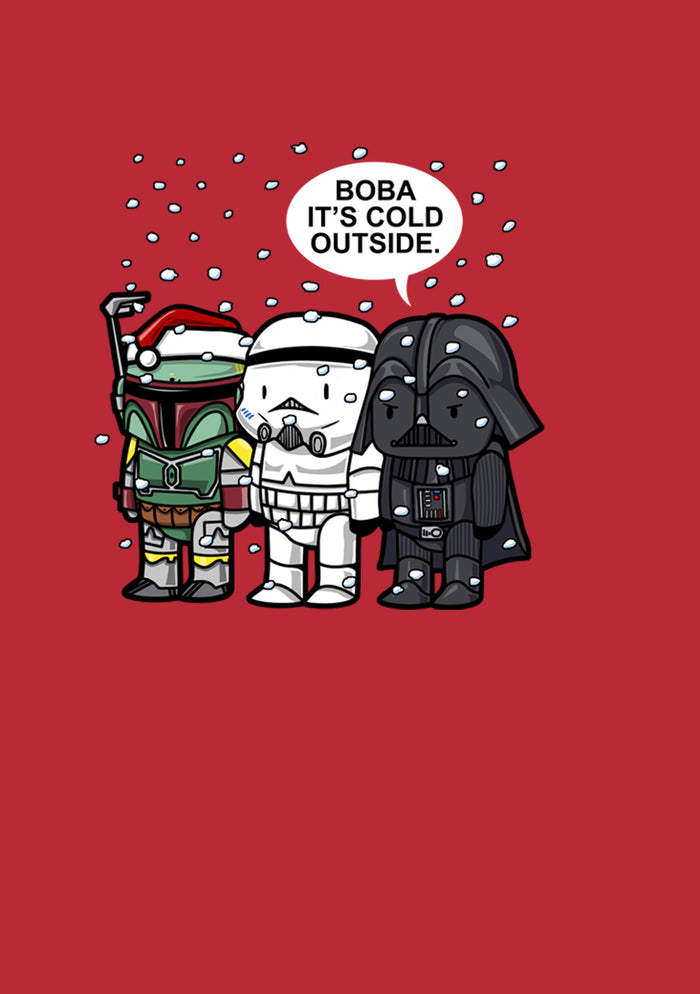 Fifth Sun Men's Star Wars Christmas Boba It's Cold Outside Pull Over Hoodie