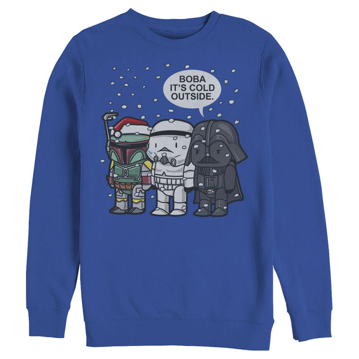 Fifth Sun Men's Star Wars Christmas Boba It's Cold Outside Sweatshirt