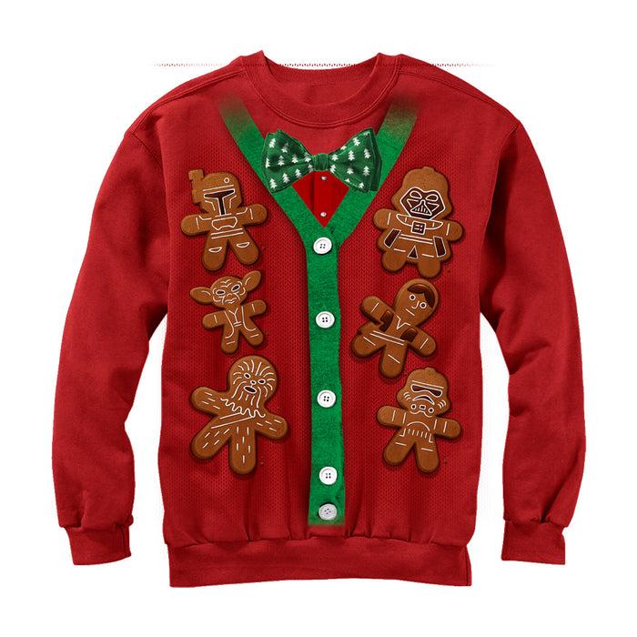 fifth sun Men's Star Wars Christmas Cookies Cardigan Print Sweatshirt