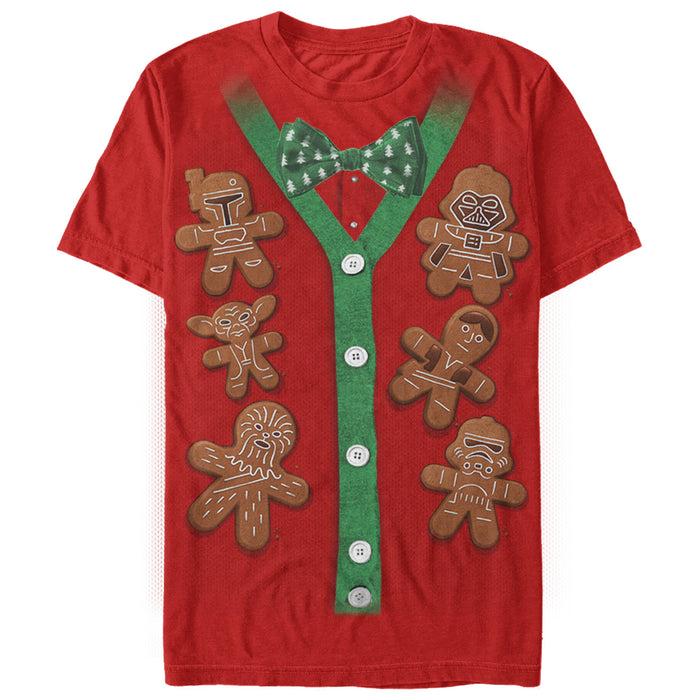 fifth sun Men's Star Wars Christmas Cookies Cardigan Print T-Shirt