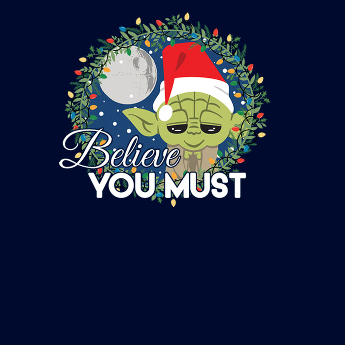 Fifth Sun Men's Star Wars Christmas Cute Yoda Wreath Sweatshirt