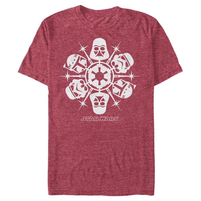 fifth sun Men's Star Wars Christmas Dark Side Snowflakes T-Shirt