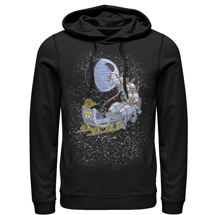fifth sun Men's Star Wars Christmas Darth Vader Santa's Sleigh Pull Over Hoodie