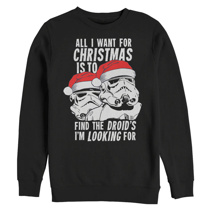 Fifth Sun Men's Star Wars Christmas Droids Looking Wish Sweatshirt