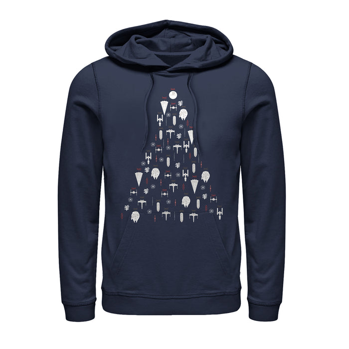 fifth sun Men's Star Wars Christmas Galactic Ornaments Pull Over Hoodie