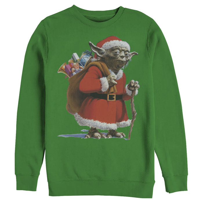 Fifth Sun Men's Star Wars Christmas Santa Yoda Sweatshirt