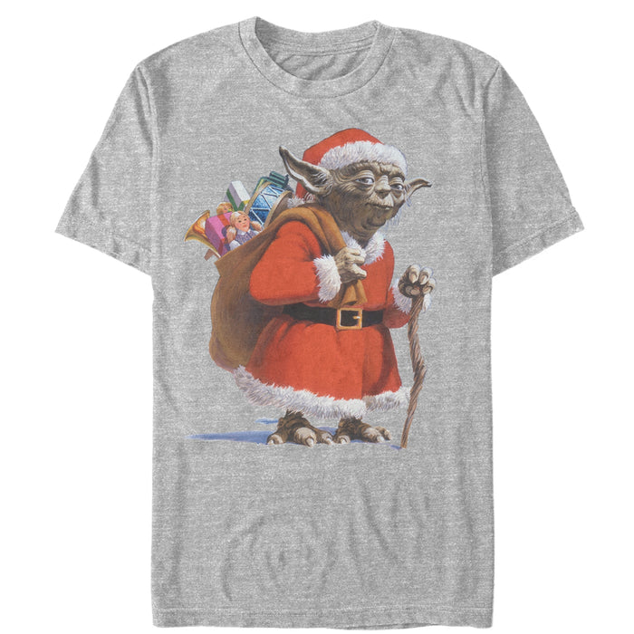 fifth sun Men's Star Wars Christmas Santa Yoda T-Shirt