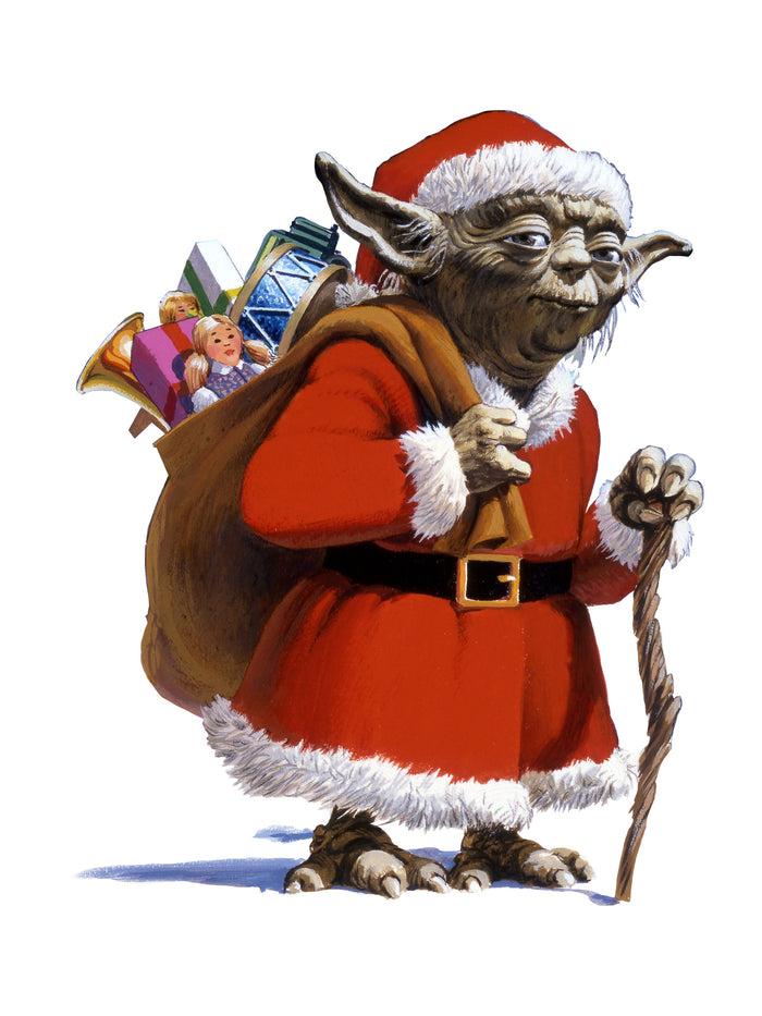 Fifth Sun Men's Star Wars Christmas Santa Yoda T-Shirt